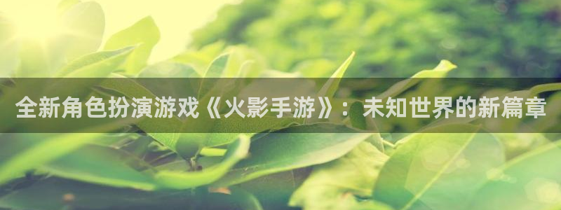 星空娱乐透视挂教程：全新角色扮演游戏《火影手游》：未知世界的